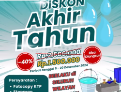 Pemasangan Sambungan Air Bersih, Diskon 40% Bisa di Angsur !